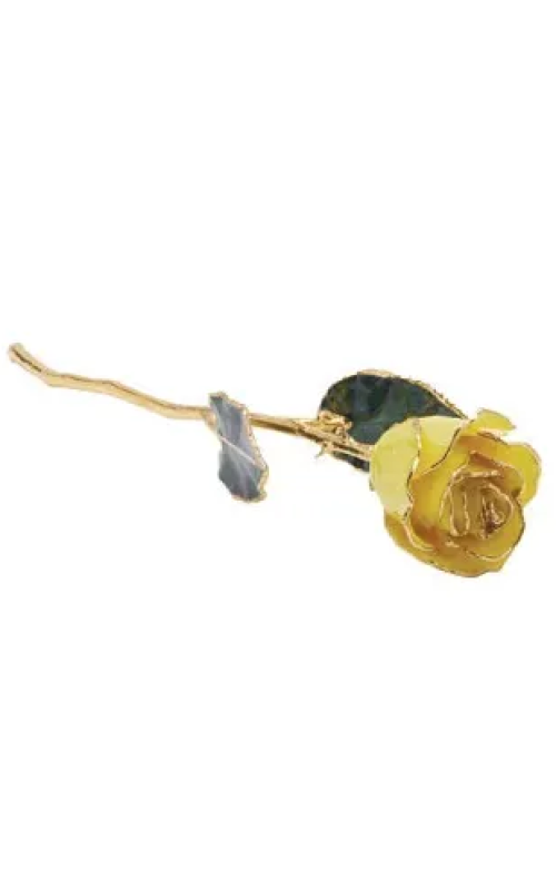 Lacquered Yellow Rose with Gold Trim 61-9148